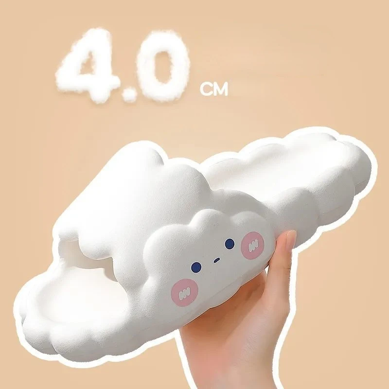 Cloud Women's Sandals Cute Smiley Face Slides Fashion Flat Beach Slippers Woman Slipper Summer New 2023 Home Indoor House White