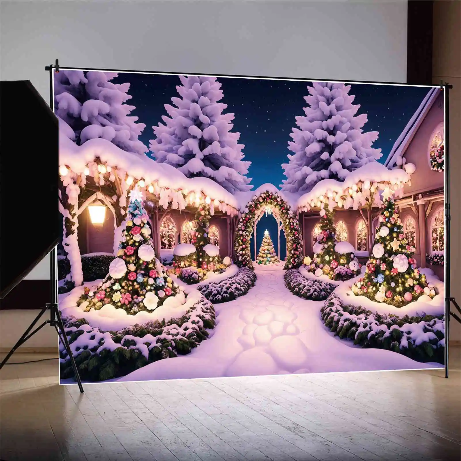 

Christmas Flowers Garden Photography Backdrops Decoration Cream Decorations Personalized Children's Photobooth Background Props