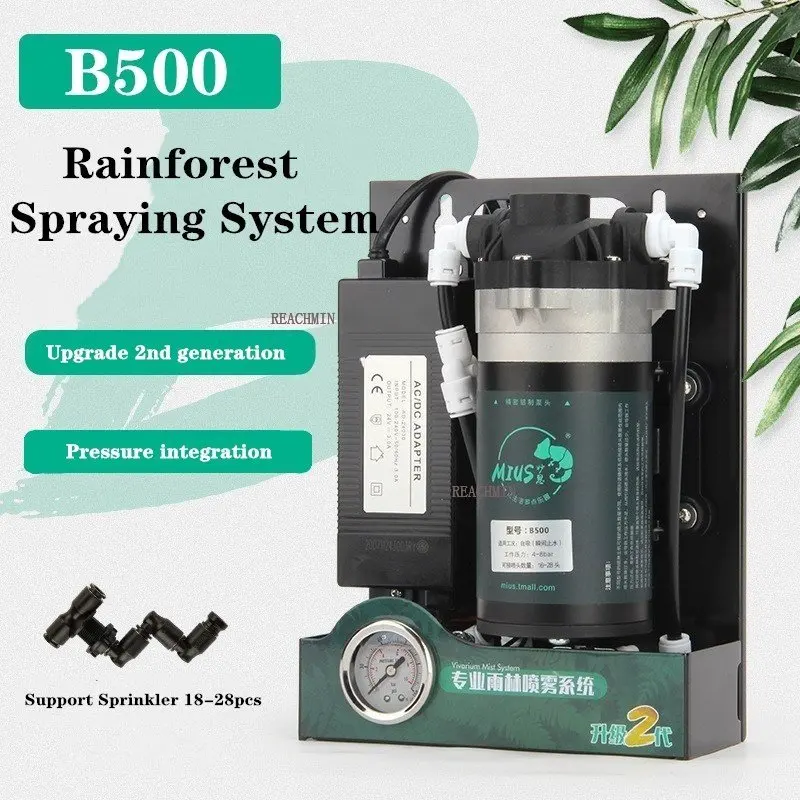 

2 Generation Mist Spray System Reptiles Fogger Rainforest Watering Pet Humidification Cooling System Terrarium Spraying Device