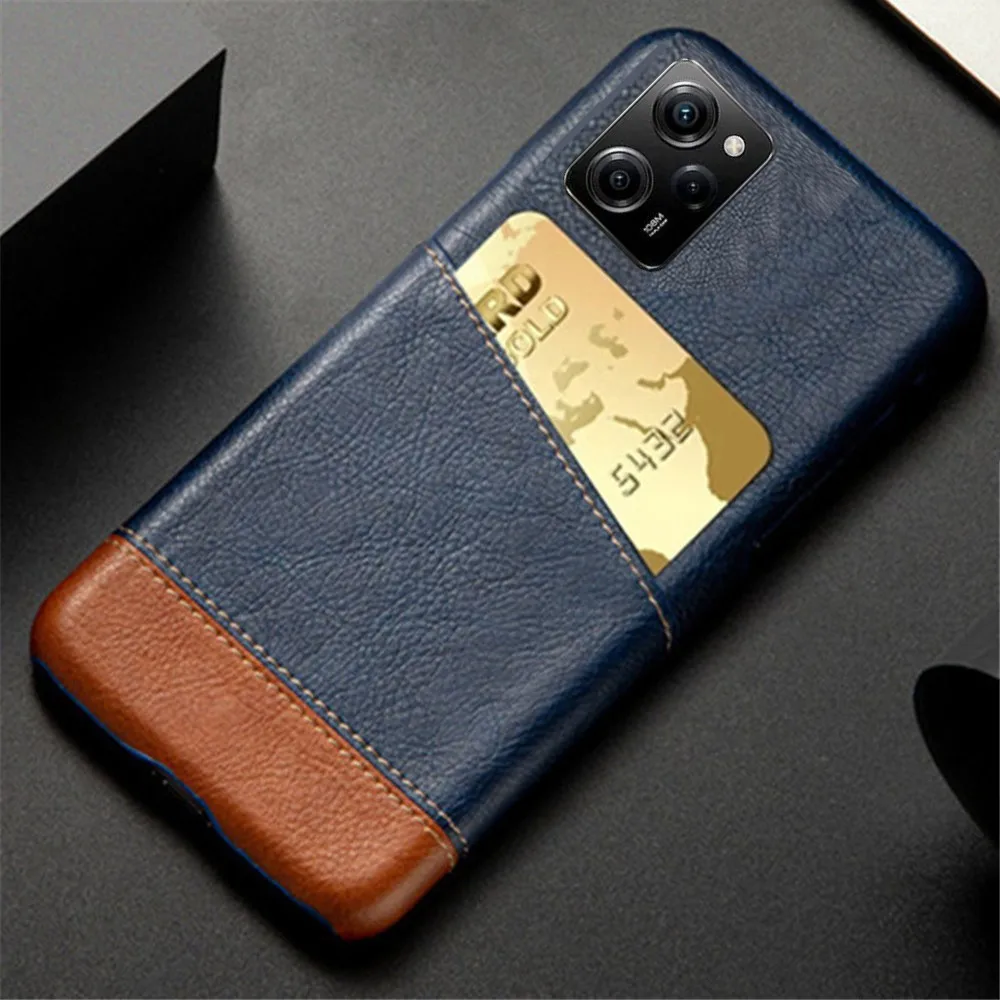 

For POCO X5 Pro Funda Poco X5 Pro Case Pocophone X 5 Pro Protector Case Mixed Splice Leather Card Slot Cover Funda Coque Capa