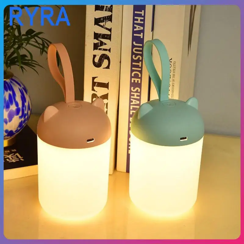 

Portable Night Light Handled 1pc Table Lamp Gift Led Lamp Lighting Accessories Creative Usb Charging Night Light Cute Silicone
