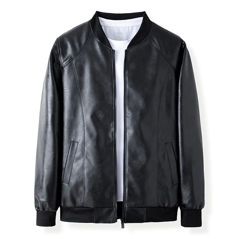 

Autumn/Winter High Quality Thickened Solid Coat Men's Zipper Pocket Casual Velvet Top Loose Leather Jacket Y2K Fashion Mens Wear