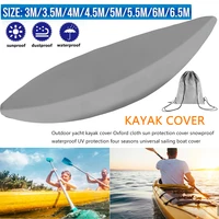 3m 6 5m universal kayak cover canoe boat waterproof uv resistant dust storage cover shield kayak boat canoe storage cover gray