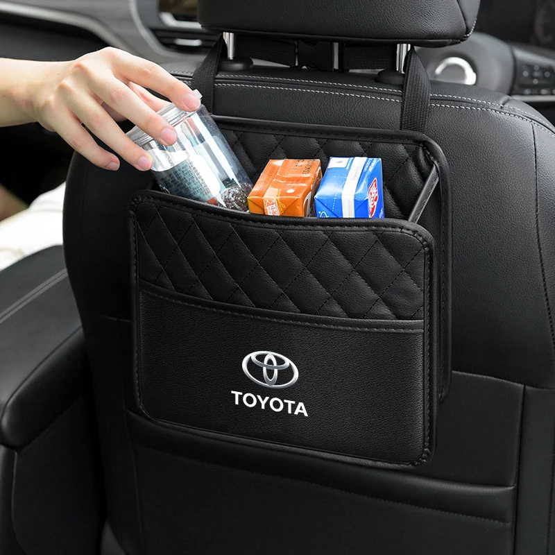 

For Toyota Camry RAV4 Land Cruiser Car Storage Bag Seat Back High Capacity Multifunction Leather Organizer Case Accessories