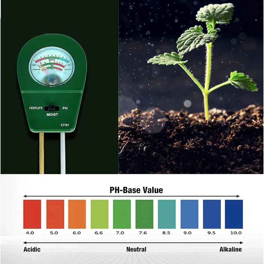 

3 In 1 Soil Moisture Meter Humidity Moisture Light Temp Soil Acidity Tester Moisture Sensor For Plants Flowers Garden Tool