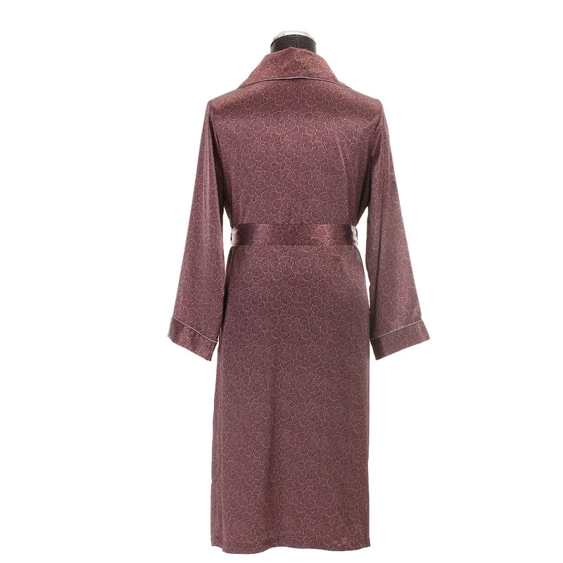 Silk Robe Mens Satin Bathrobe Noble Men Long Sleeve Satin Dressing Gown Men's Sleepwear Home Clothing Indoor Clothing Dropship