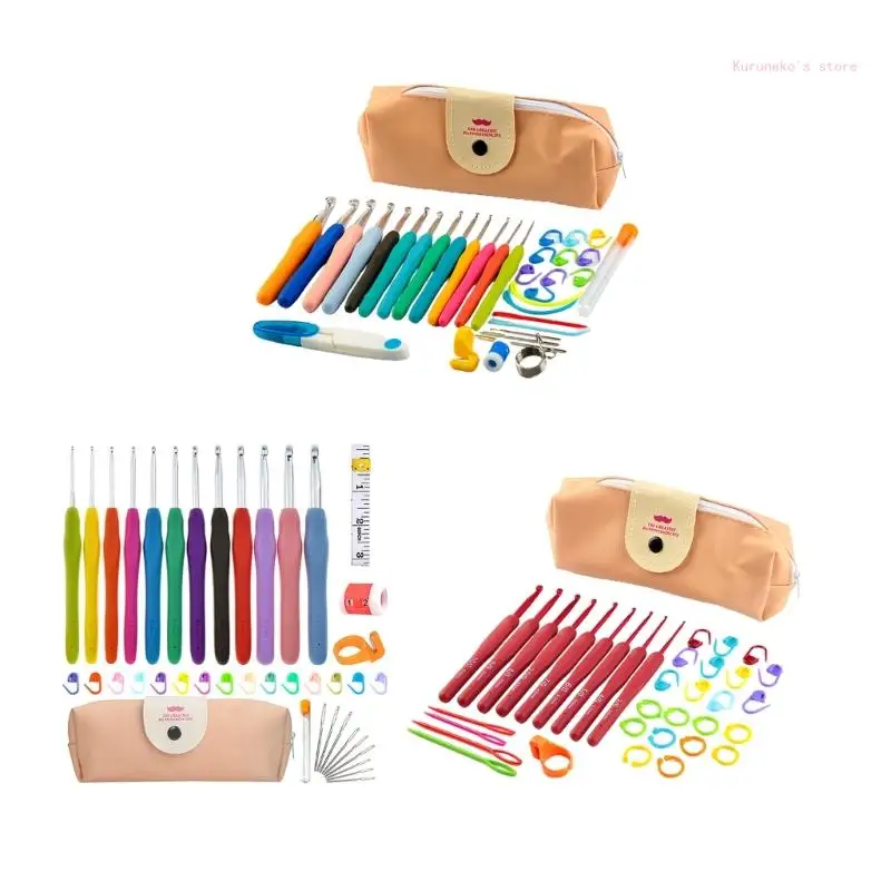 

Knitting Needles Set Crochet Hooks Set with Ergonomic Handle for Beginners Adult