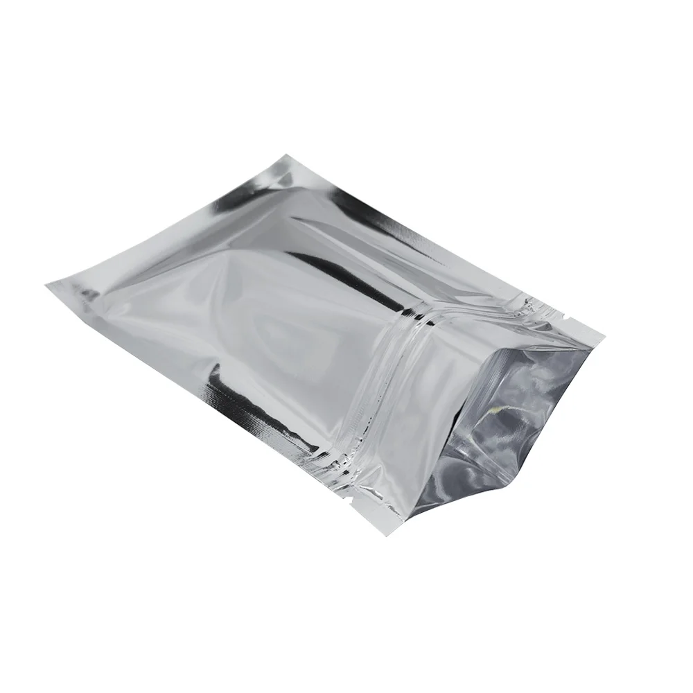 100 шт./лот серебряный замок на молнии многоразовые пустые пакеты из алюминиевой