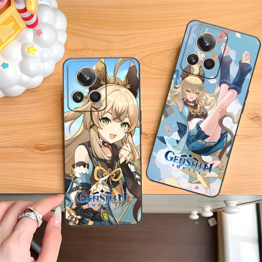 Genshin Impact Kirara мобильный телефон для Realme GT 2 9i 8i 7i Pro X50 X2 C35 C21 C20 C11 C3 черный мягкий