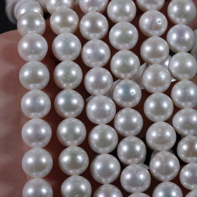 

10-11mm White Edison Near Round Loose Pearl Natural Freshwater Pearl Diy Necklace Accessories