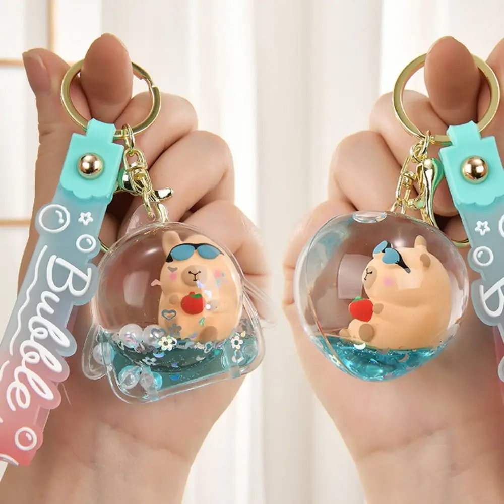 Брелок с блестками и жидким песком прозрачный креативный брелок плавающим
