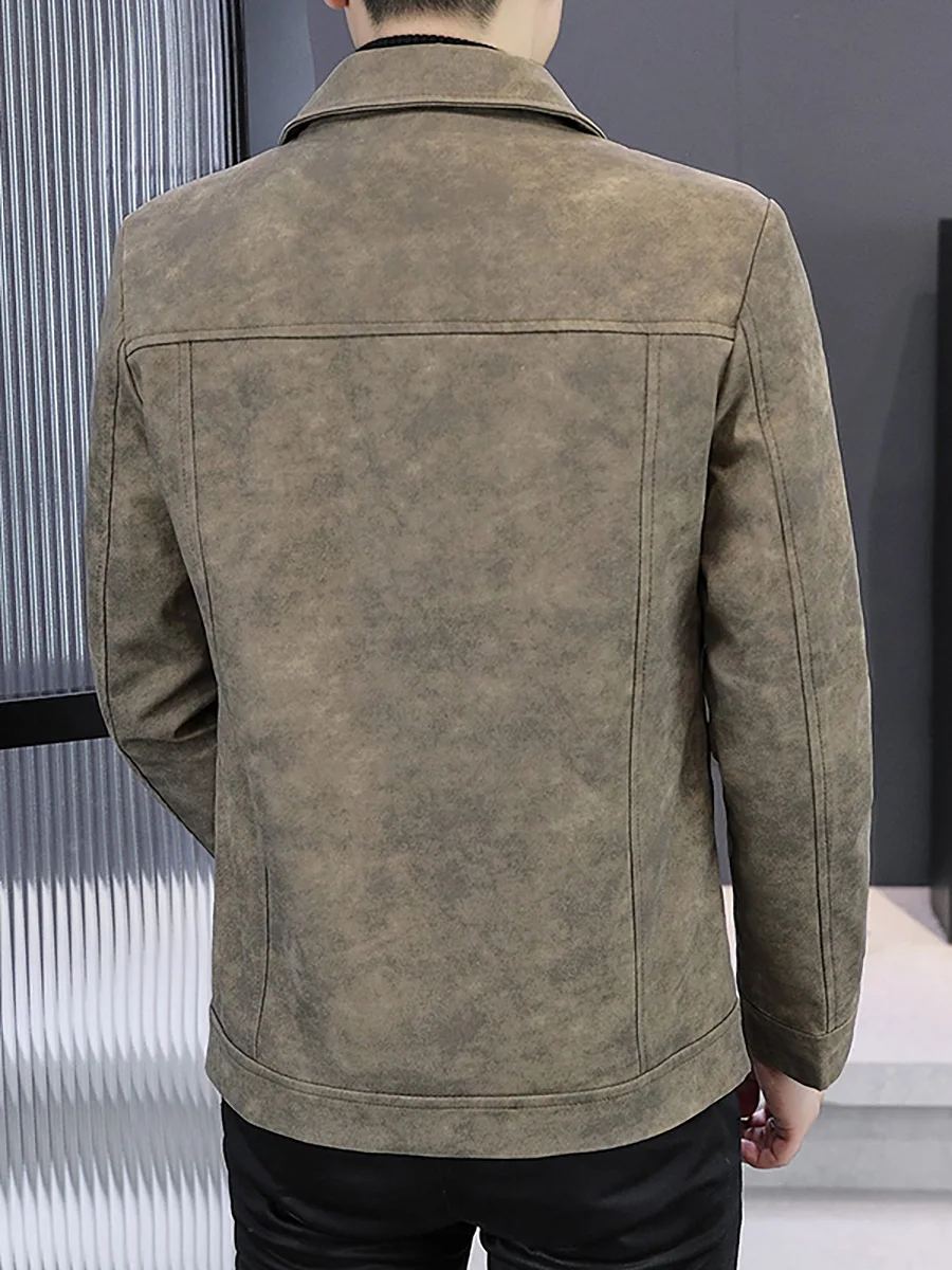 Осенне-зимняя бархатная куртка из оленьей кожи мужской 2024 новый корейский модный