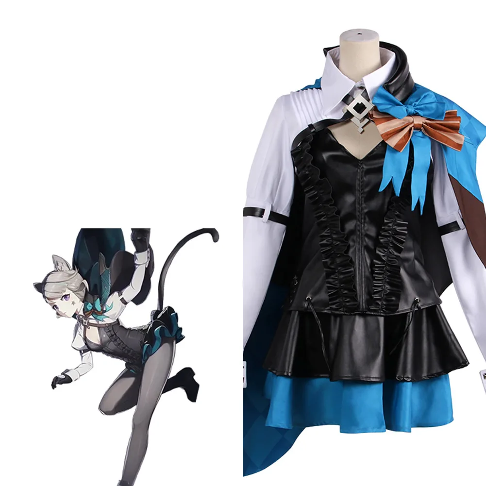 

Genshin Impact Lynette Cosplay Costume Outfits Halloween Carnival Suit