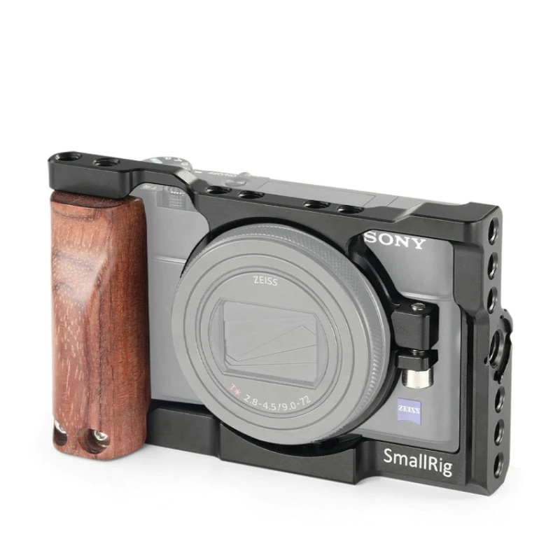 

Клетка SmallRig для цифровой зеркальной камеры Sony RX100 VI с деревянной ручкой для Sony rx100 m6 для крепления микрофона монитора
