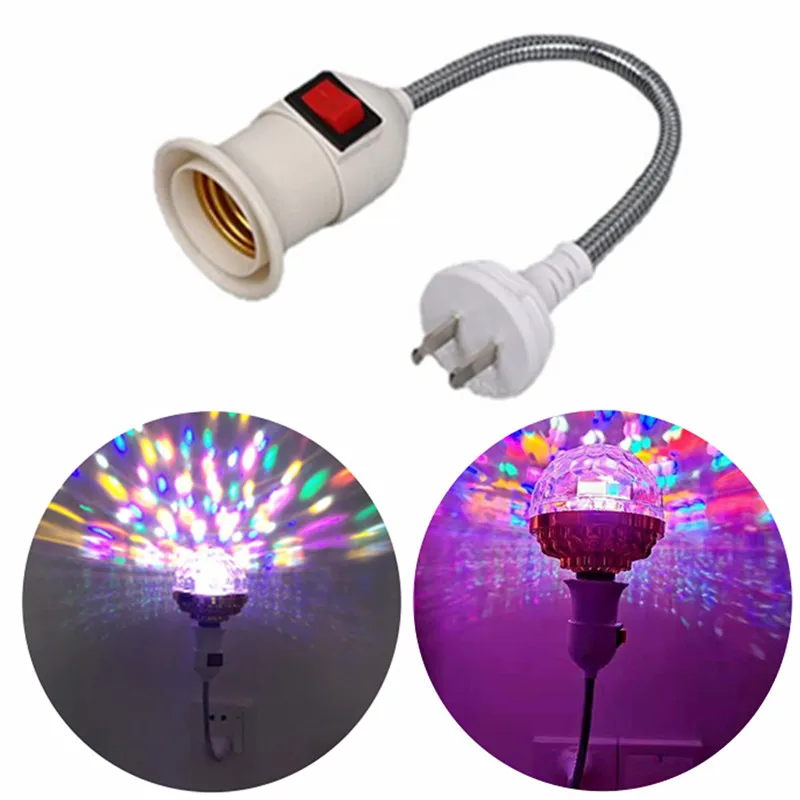 

Патрон для лампы E27, Энергосберегающая светодиодная настольная лампа с выключателем, вилкой для ЕС и США