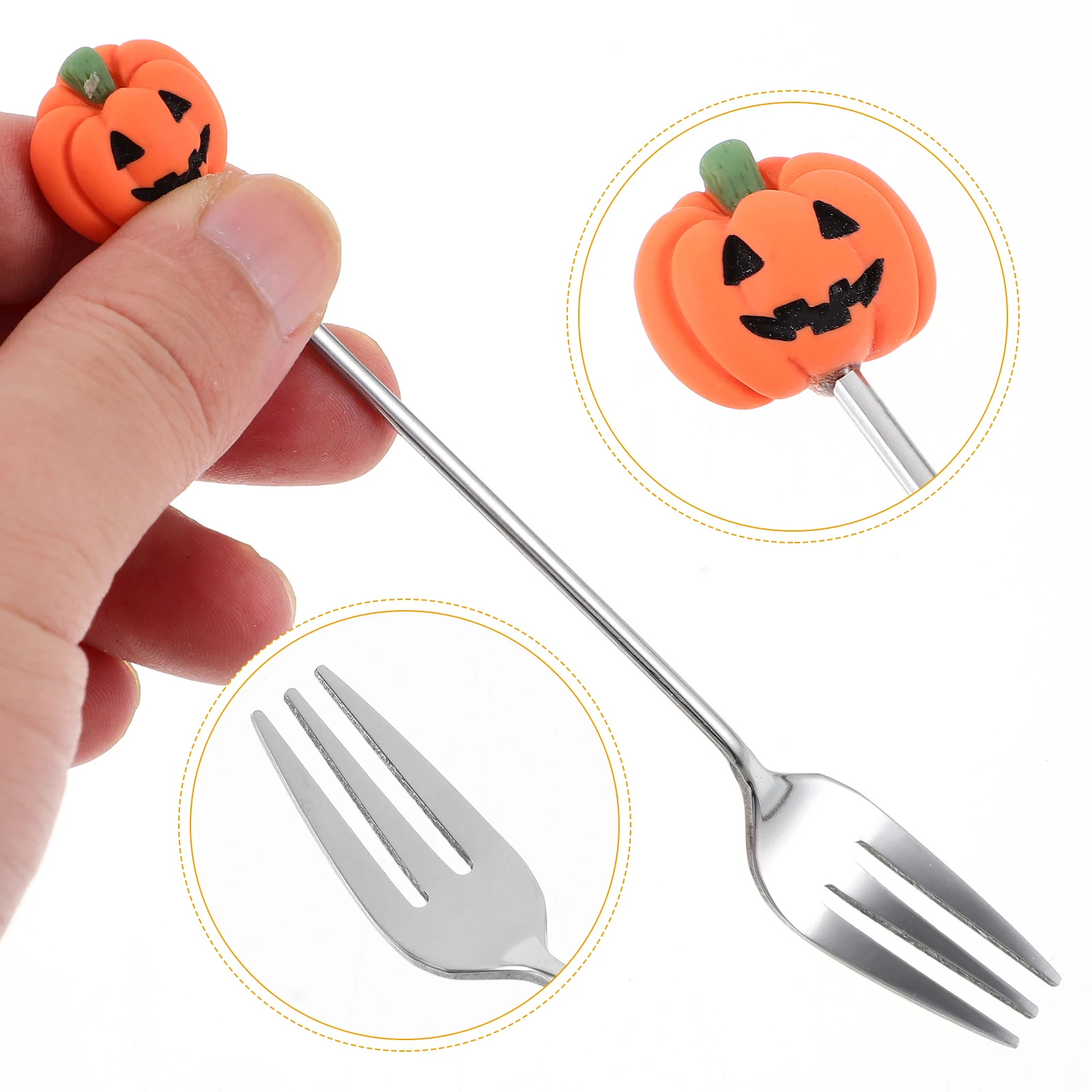 6 шт. ложки для Хэллоуина торта из нержавеющей стали тыквы десертные посуда