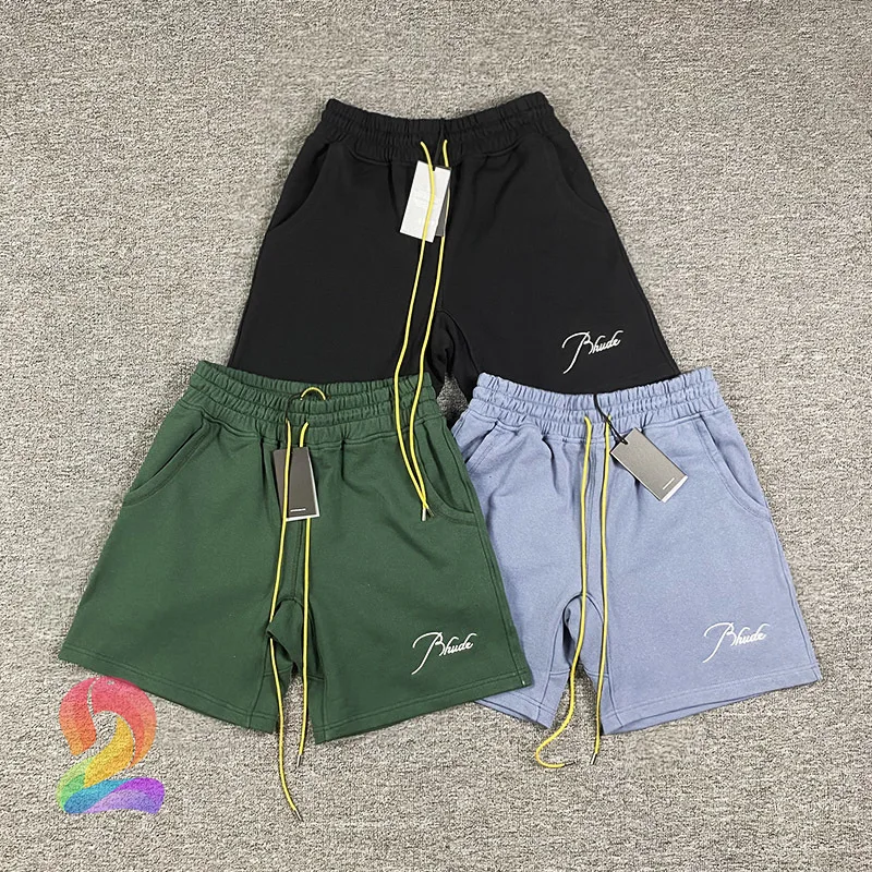 

Summer Rhude Terry Embroidered Casual Track Shorts
