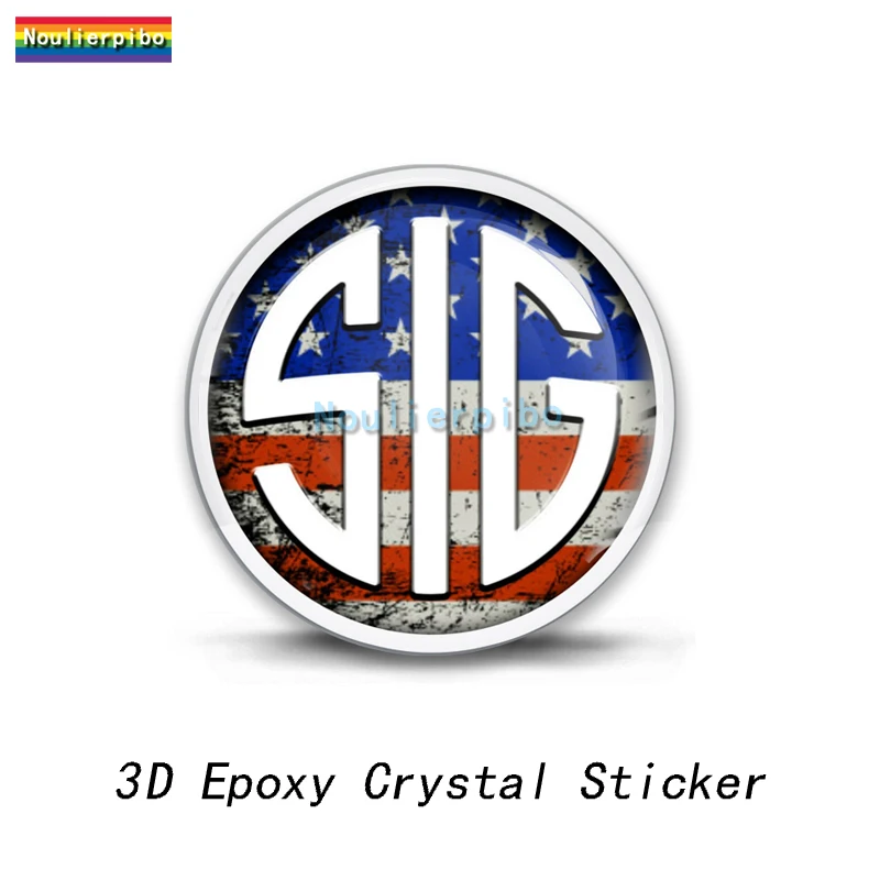 3D стерео Кристалл SIG Sauer купольная гелевая наклейка для автомобиля мотоцикла