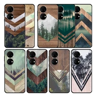 forest geometry wood nature capinha case for huawei p50 p40 lite 9 se p20 pro nova 5t p30 2019 p smart z 7i 2021 y7 soft phone