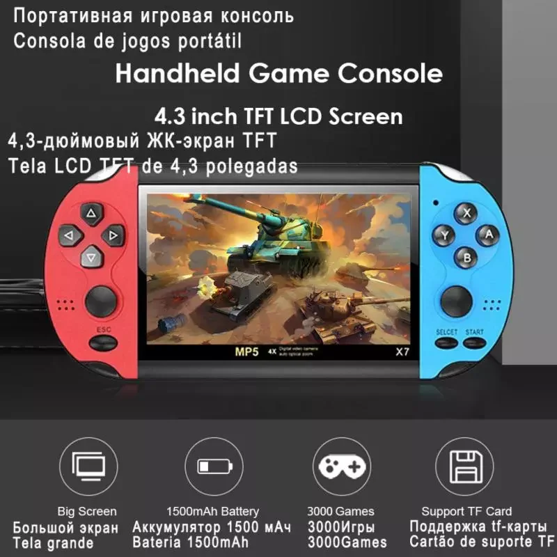 Фото Портативная игровая консоль в ретро стиле портативная игровая портативная мини-аркадная видеоигра электронная машина Ретро игра Vid №5