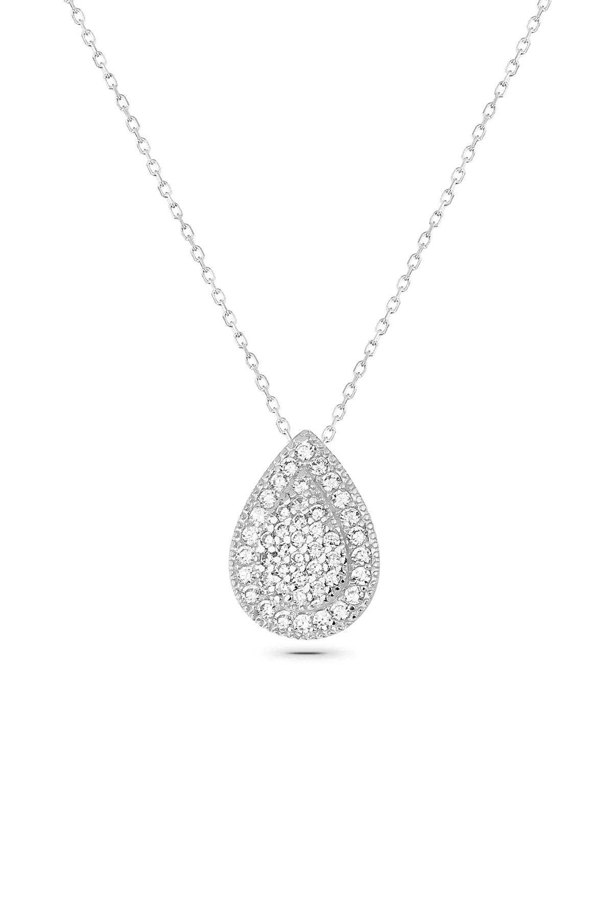 

Waterdrop Zircon Stone Pendant 925 Sterling Silver Necklace