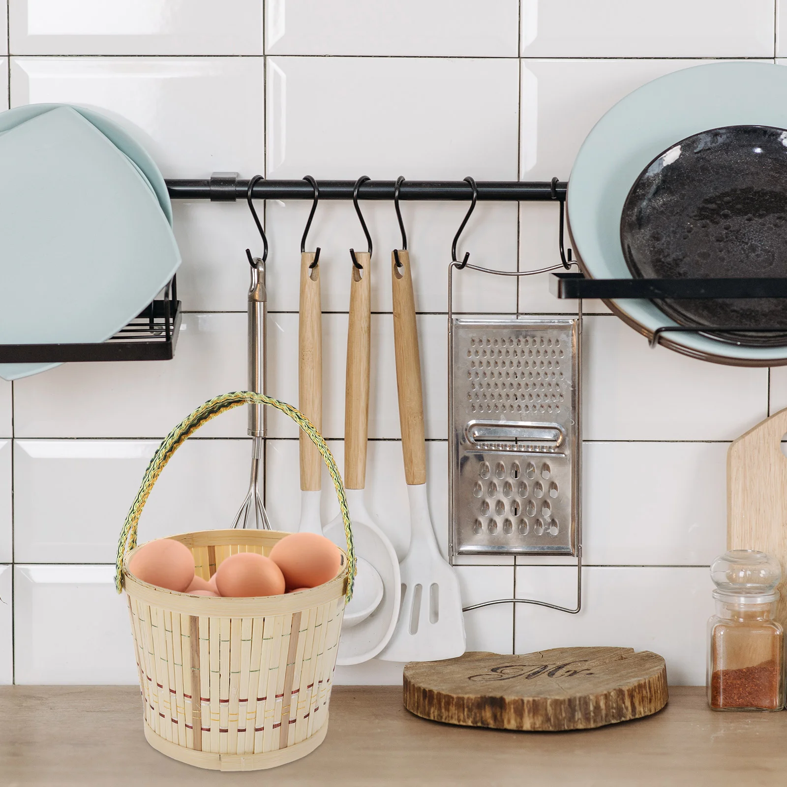 Корзины для яиц хранения фруктов тканые бамбуковые плетеные