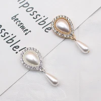 10pcs2048mm water drop metal rhinestone pearl diy pendant button dress wedding dress bow jewelry handmade sewing accessories