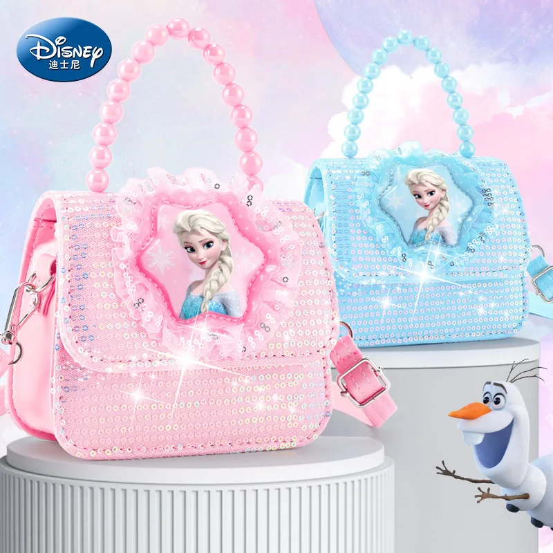 Disney Ice And Snow Legend Elsa Children's Crossbody Bag Girls' Bag Cute 2022 New Girl Fashion Princess Handheld Small Body Bag