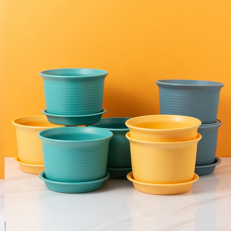 Каучуковый цветочный горшок с подносом