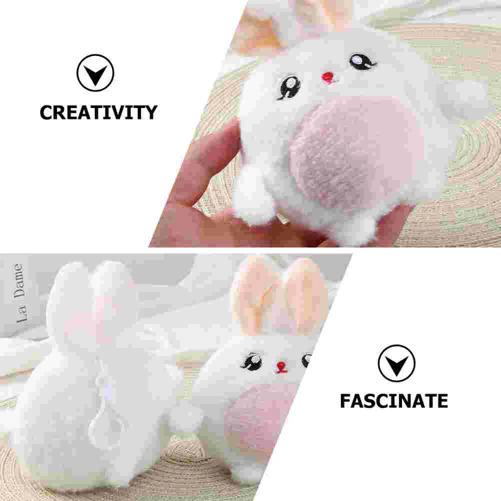 2 Pcs Stuffed Bunnies Plush Decor Fluffy Bunny Keychain Rabbits Foot Keychain Real Rabbit Keychain 2023