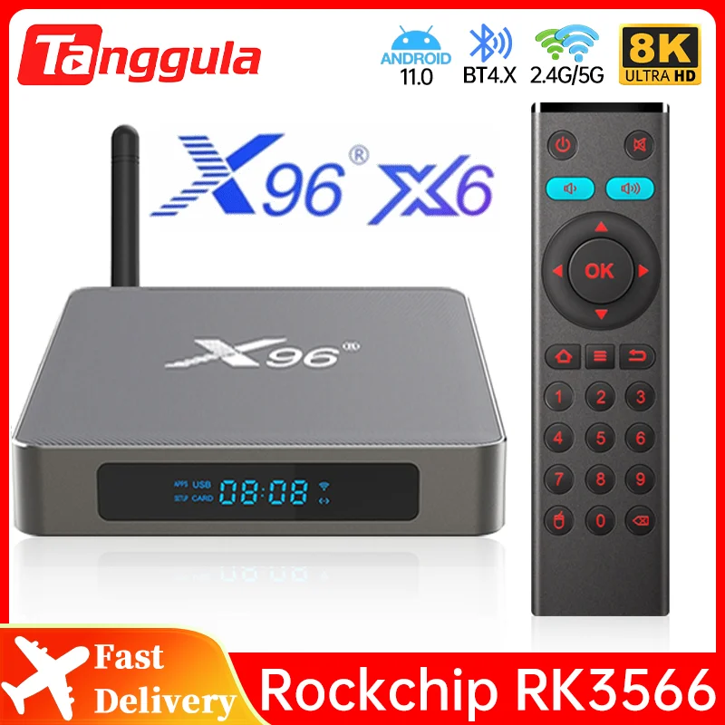 ТВ-приставка X96 X6 на Android 11 2 4/5 8 ГГц Wi-Fi 4/32/64/128 ГБ | Электроника