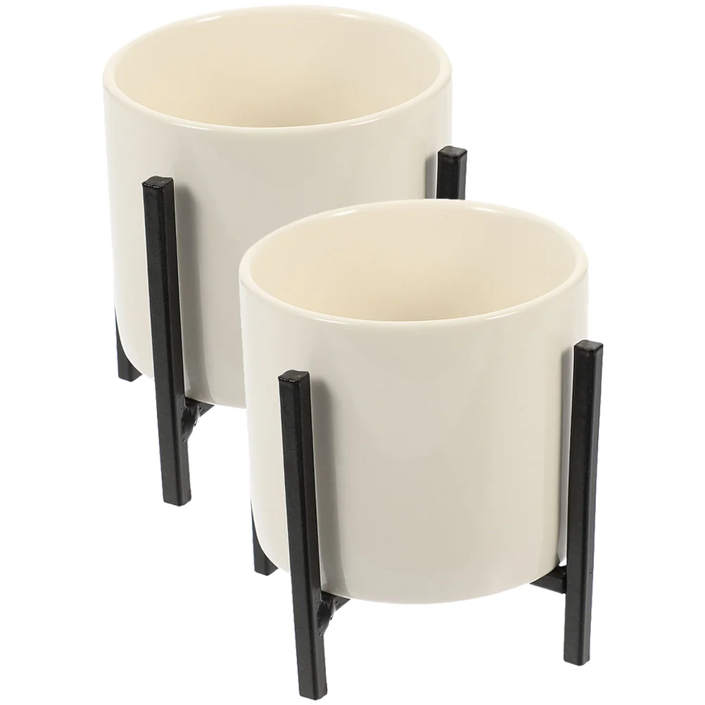 

2pcs Ceramic Chopstick Bucket Chopstick Holder Chopstick Utensil Pot with Rack