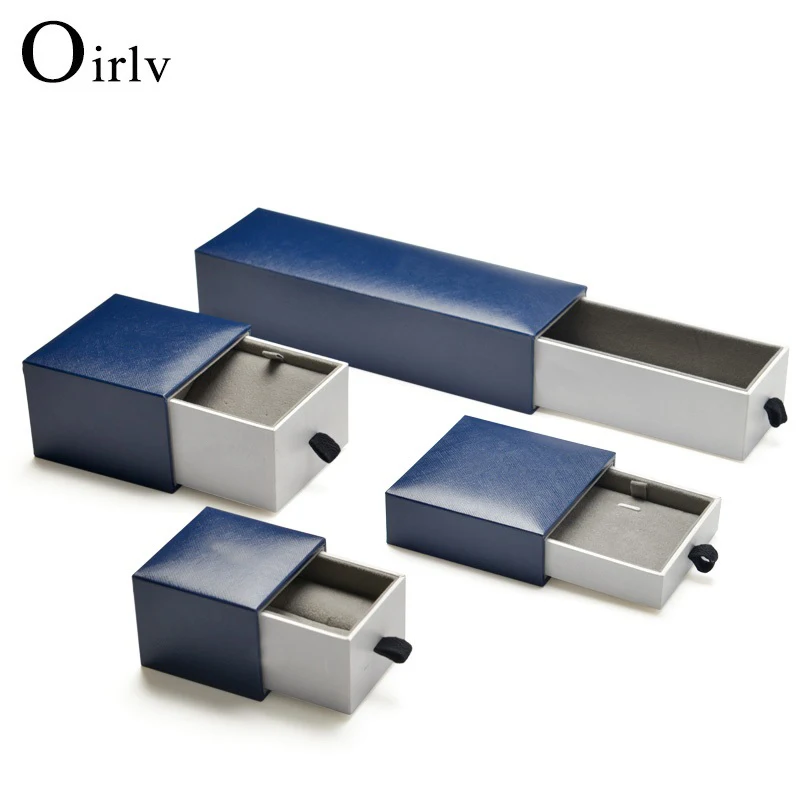 

Голубая шкатулка для ювелирных изделий Oirlv, шкатулка для хранения ожерелий, браслетов, ювелирных изделий, подарочное предложение, шкатулка ...
