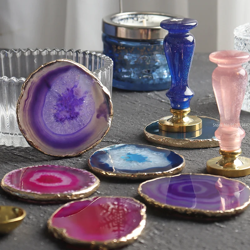 Fire Lacquer Seal Pad Stamping Practice Demoulding Tool Marbled Ceramic Agate Stone Wax Invitation Card