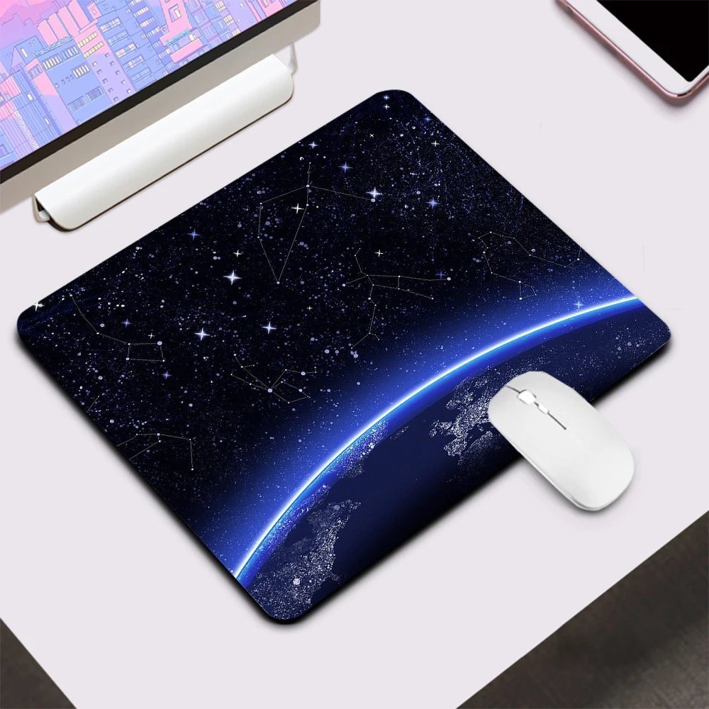 Маленький игровой коврик для мыши Night Sky Galaxy офисный клавиатуры Настольный ПК
