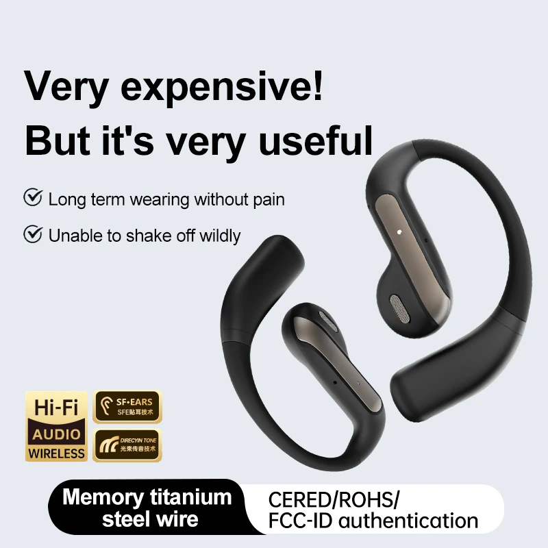 Фото Xiaomi Smart AI Translation Headset Стереозвук Полувкладыши Воздушная проводимость Настоящая беспроводная спортивная долговечная Bluetooth-гарнитура №2