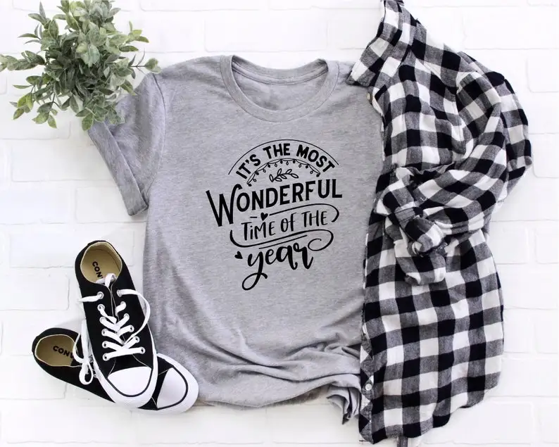 

It's The Most Wonderful Time Of The Year Shirt, Christmas T-shirt, Gifts Pajama Family Tee 100% Cotton harajuku goth Streetwear