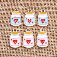 10pcslot 917mm cute enamel love heart drinks charms for jewelry making pendants necklaces earrings diy crafts accessories