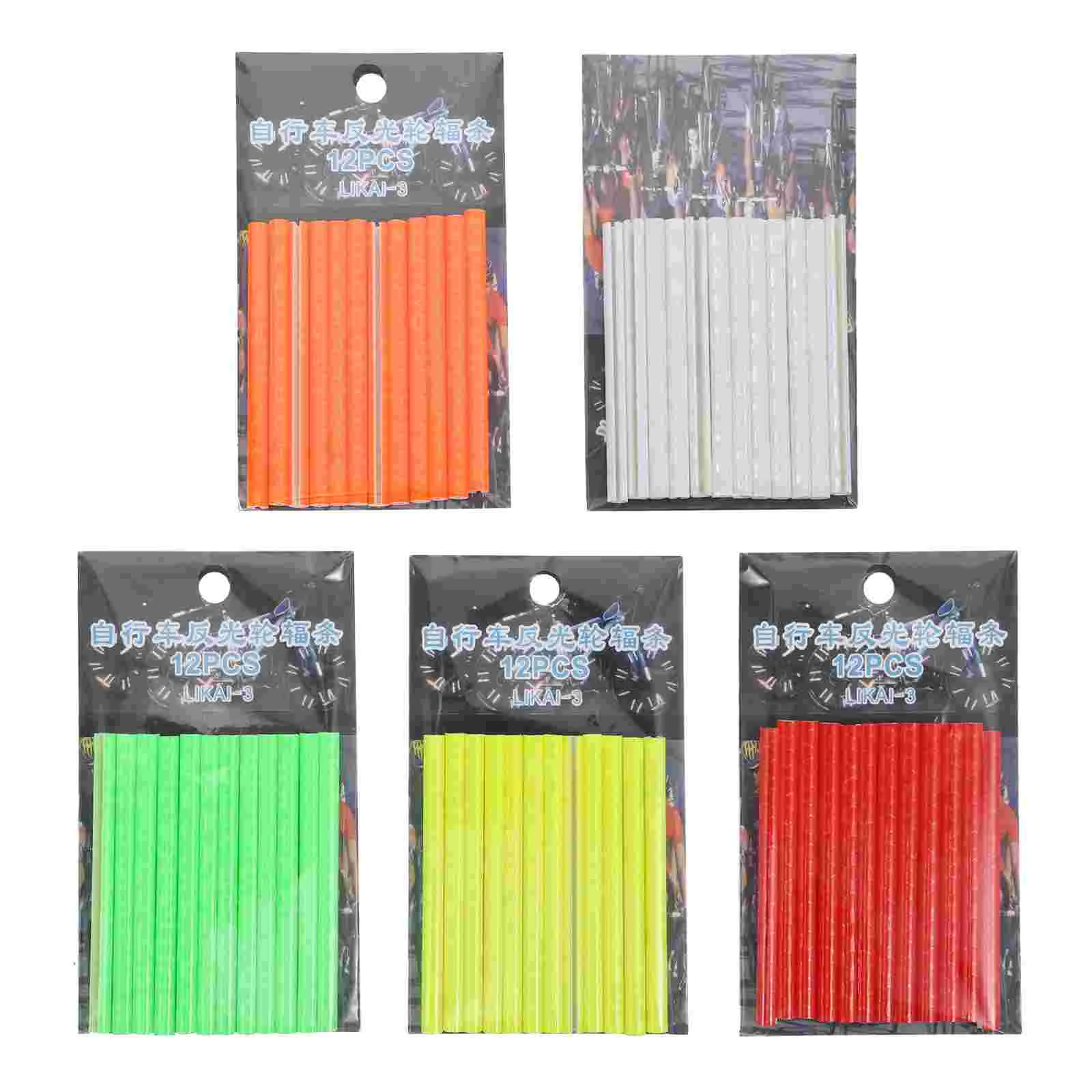 

60pcs Colorful Bike Wheel Decors Bike Cycling Strip Bike Caution Strips