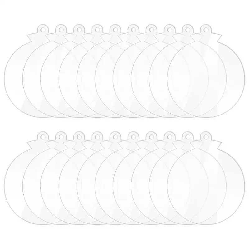 

Christmas Clear Acrylic Blanks Christmas Clear Blank Ornament 2D Snowball Shape 2mm Thick Christmas Blanks With Hole For DIY