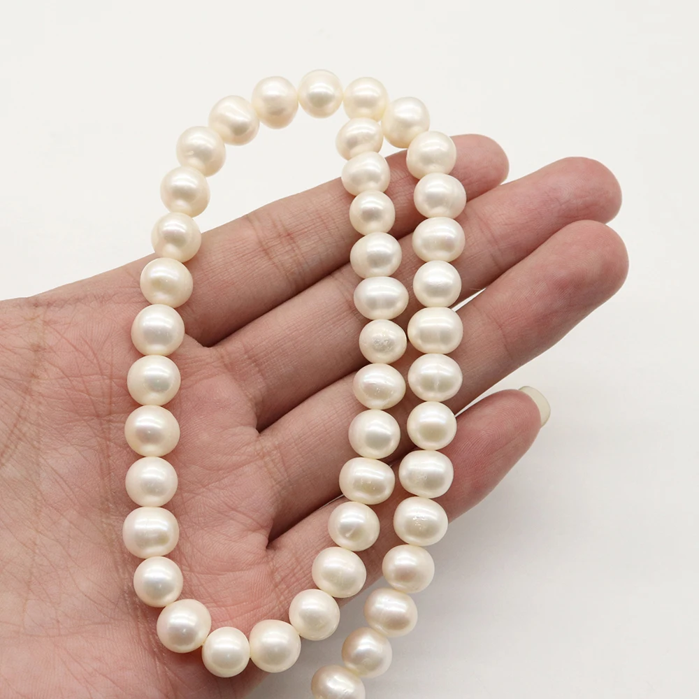 

High-quality Pearl Beads 100% Natural Freshwater White Oval 6-12mm Bead Fot Jewelry Making DIY Necklace Earring Accessorie