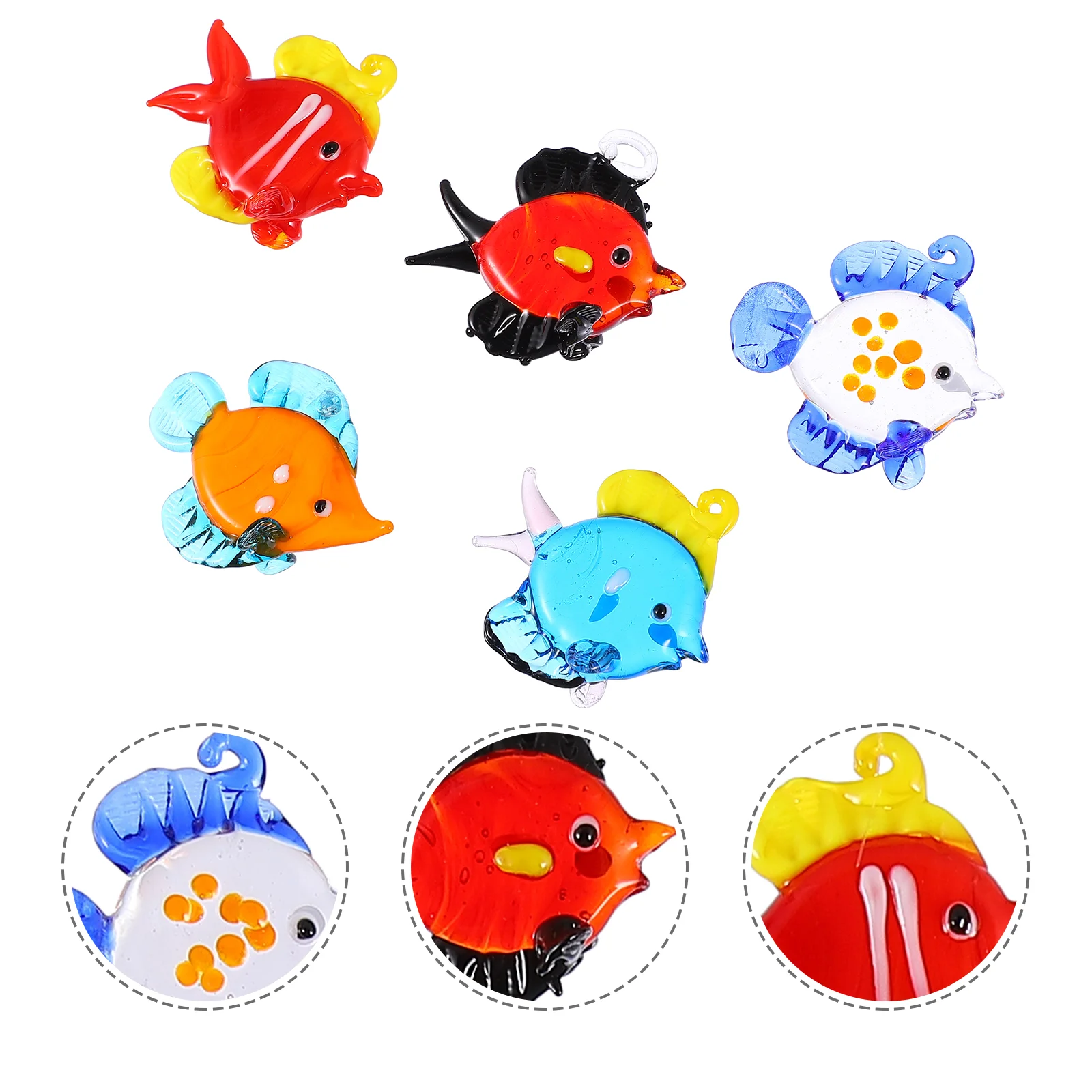 

10Pcs Fish Tank Micro Landscape Ornament Floating Glass Aquarium Charms