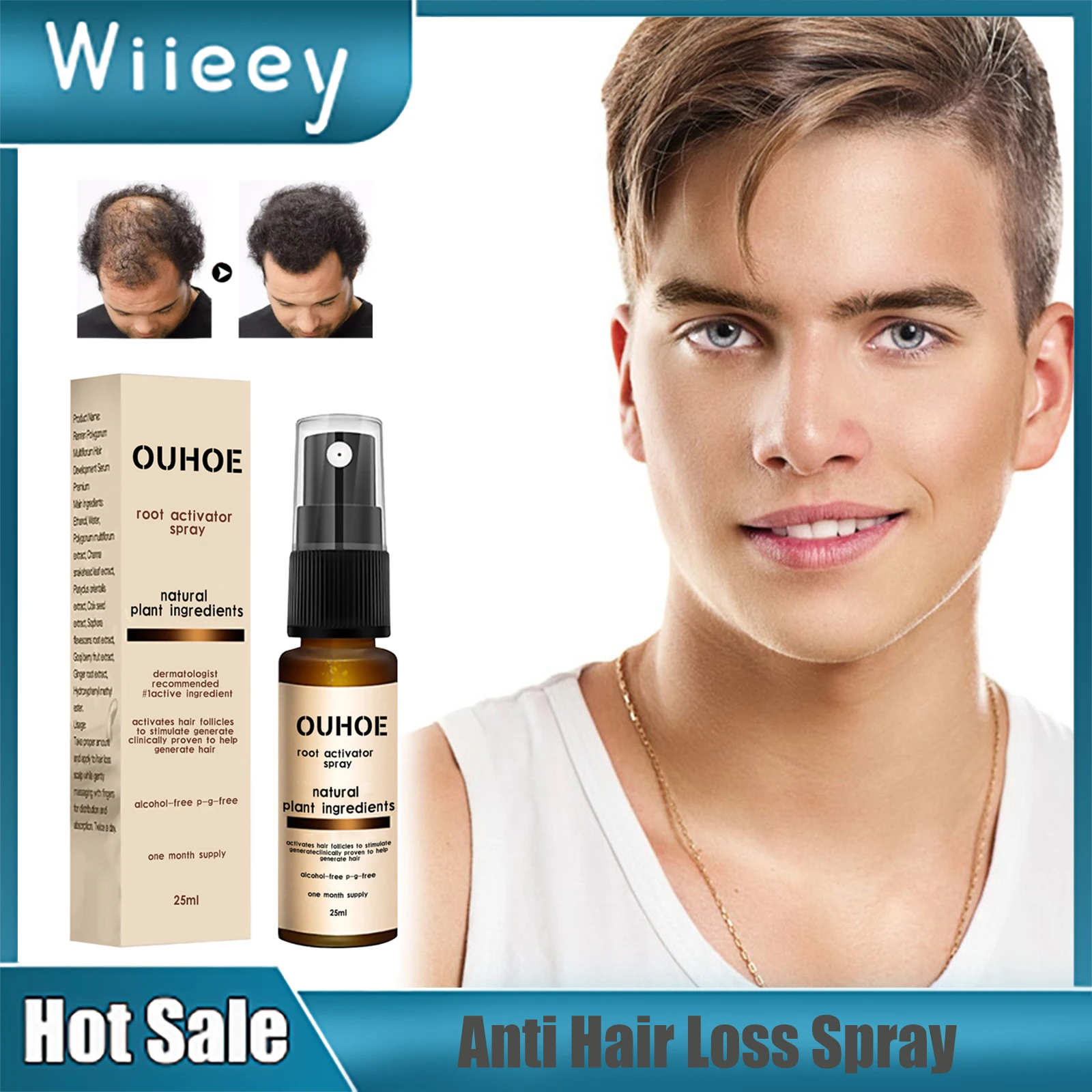 

Hair Regrowth Spray Anti Hairs Loss Improve Hair Follicle Prevent Baldness Scalp Treatment Nourishing Fixing Hairs Growing Spray