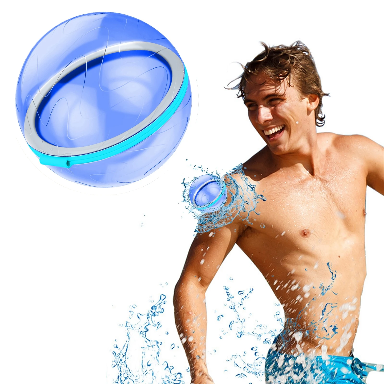 

Water Polo Toy Reusable Water Fighting Ball Water Polo Self-Sealing Kids Splash Water Ball Toys For Beach Pool Backyard Party