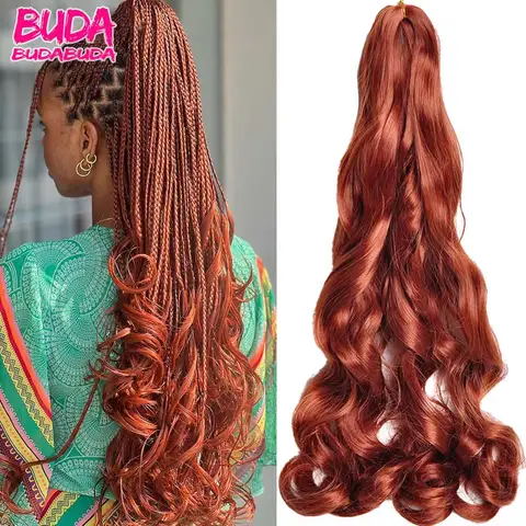 Женские волосы для плетения во французском стиле, 24 дюйма, свободные волнистые волосы для плетения крючком, предварительно растянутые синтетические французские вьющиеся волосы