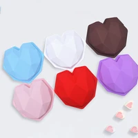3d heart shape silicone cake mold baking pan pastry diamond heart ice cube mould diy chocolate fondant cupcake molds home decor
