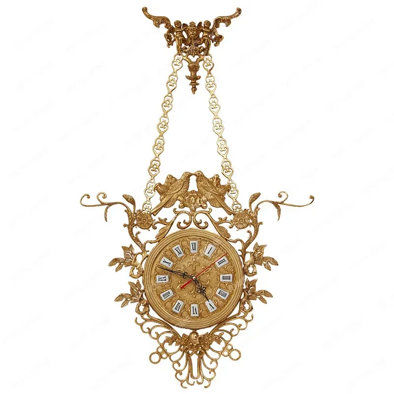 

Освещение французский барокко Стиль Винтаж латунный Ангел птица Тяжелая промышленная цепь медные декоративные, классические настенные часы