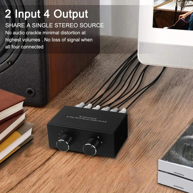Фото Новый 2/4 порта AV RCA аудио-видео переключатель AV-сигнал RCA композитный разветвитель селектор для STB TV DVD-плеер XBOX PS2 AV-переключатель №5