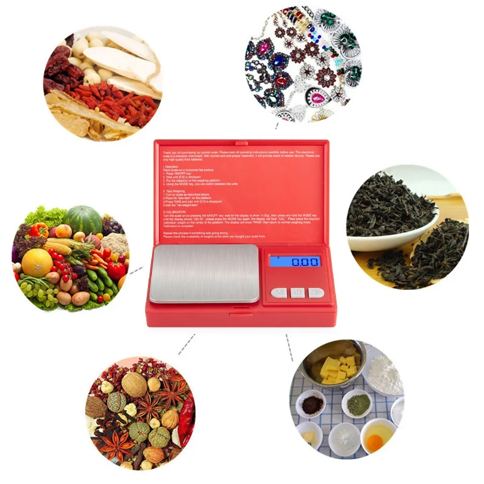 

100g 500g x 0.01g high precision Digital kitchen Scale Jewelry Gold Balance Weight Gram LCD Pocket weighting Electronic Scales