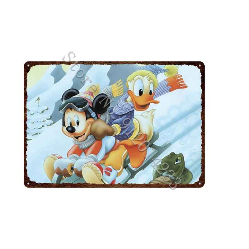 Металлические таблички с мультяшными героями Диснея Минни Микки Маус Дональд